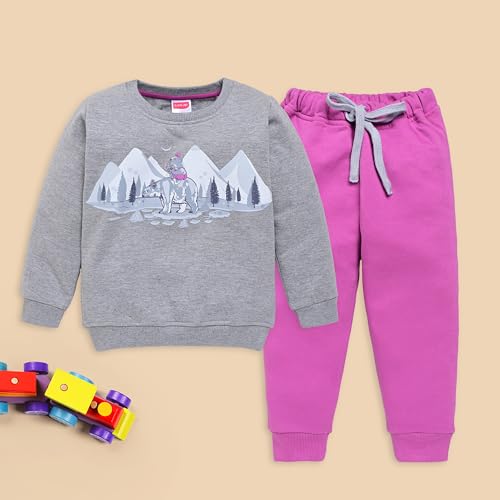 Image of LuvLap Baby Girls Full Sleeve Sweatshirt & Pyjama Set