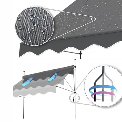 Store rétractable manuel pare-soleil extérieur pour bloquer les UV sur la terrasse - 6