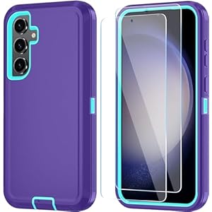 ONOLA for Samsung Galaxy S24+ / S24 Plus Case with HD Screen Protector [Not fit S24 / S24 Ultra], Samsung S24+Plus Phone Case,Heavy Duty Case for Samsung S24 Plus 6.7″ (Purple)