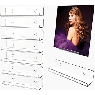 Vinyl Record Shelf Wall Mount 8Pack,7 Inch Acrylic Record Shelf,Record Wall Display, Vinyl Record Holder CD Rack,8 Pack(Clear) - Les Beatles, Paul McCartney, John Lennon, RIngo Starr, George Harrison