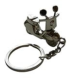  Chrom Metall Scooter mit Seite Spiegel Schlüsselanhänger in Geschenkverpackung