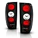 AmeriLite for 1998-2004 Nissan Frontier Euro Clear Black OE Replacement Tail Lights Brake Lamps Set - Passenger and Driver Side