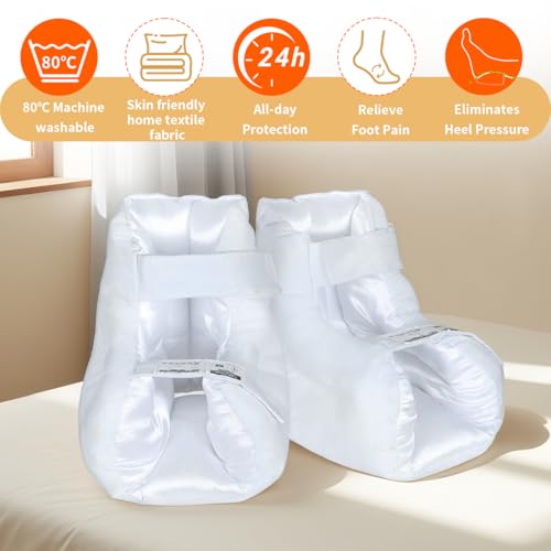 Image of 2 Pcs - Single Person Use -Heel Protectors for Pressure Sores & Foot Pain Relief, Open Heel Design,Reusable Foot Pillow for Bed Sores, Ulcers & Injury (Universal Fit)