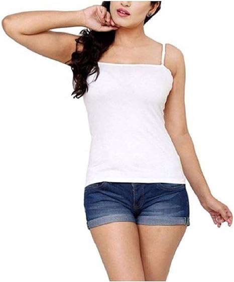 OK INTERPRISES Women Girls Camisole with Removable and Adjustable Strap Slip Spaghetti Top Innerwear (Free Size: Size Best fit 30 � 36 I White-picture-30