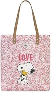 Cath Kidston Snoopy Love - Borsa shopper in pelle lavata, colore: Rosa