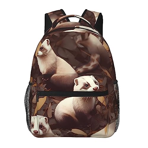 Sac à dos de voyage furet noir taille unique au design ergonomique pour adulte