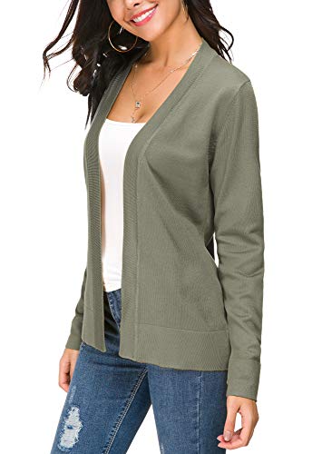 Image of EXCHIC Women's Long Sleeve Open Front Cardigan Sweater Lightweight Casual Knit Sweaters