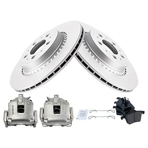 Image of TRQ Rear Brake Pad and Rotor Set Ceramic G Coated Rotors Calipers | For 2003-2014 Volvo XC90