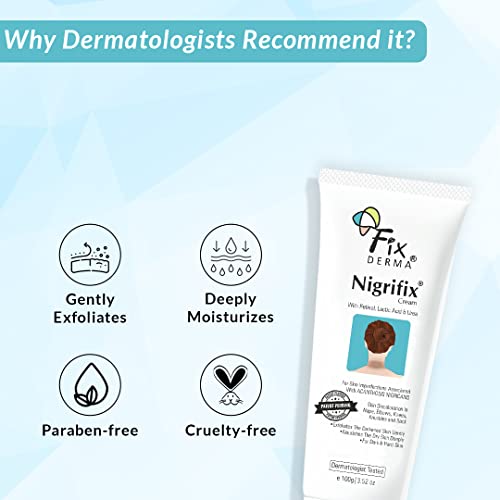 Fixderma Nigrifix cream for Acanthosis Nigricans | For Dark Body Parts Like Neck, Knuckles, Armpits, Ankles, Thighs, Elbows | Exfoliant- 100g - Image 7
