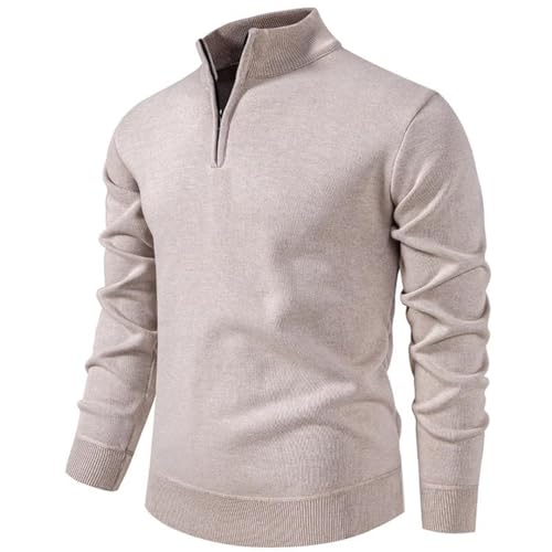 Men Thick Knitted Sweater Korean Style Slim Fit Jumpers Half Zipper Casual Pullover Sweaters2