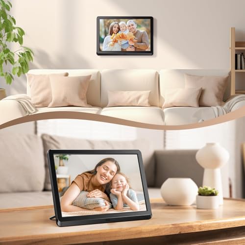 Image of 10 Inch Digital Picture Frame with IPS Screen, Smart Digital Photo Frames Electronic Picture Frame Slideshow with IPS Screen Remote Control Easy Setup and Share Photos Video for Friends and Family
