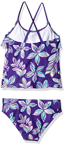 Kanu Surf Girls Charlotte Flounce Tankini Beach Sport 2-Piece Two Piece Swimsuit, Charlotte Purple Floral, 14 Us #TOP1