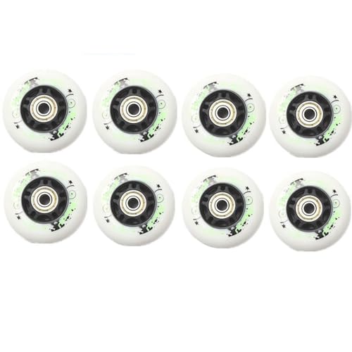 Roues de patins à roues alignées pour éliminer les vibrations, gomme PU 85A verte 64mm
