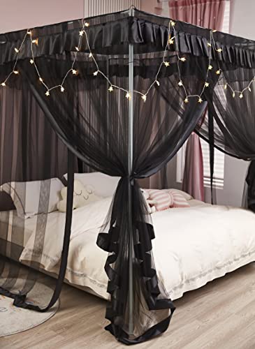 image for Mengersi 4 Corner Post Bed Canopy Bed Curtains Mosquito Net Bedroom De