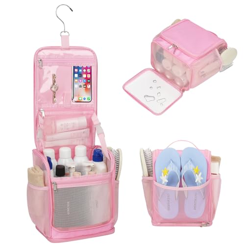 Mesh Shower Caddy Portable, Toiletry Bags for Travel, Pink