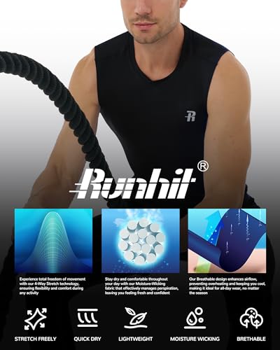 Runhit Sleeveless Compression Shirt Men Athletic Base Layer Shirts4