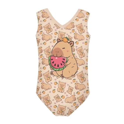 Image of Mumeson Girls One Piece Swimsuits Lightweight V-Neck Swimwear Bathing Suits for Little Girls 3-14 Years