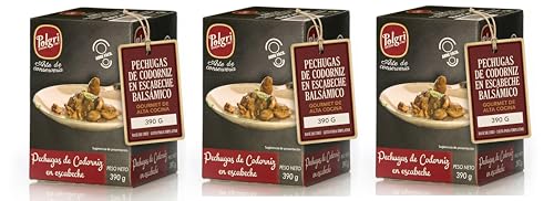 POLGRI Pechugas de Codorniz en Escabeche Balsamico Conserva Gourmet Carne de Caza Selecta Lata 390 g x 3 latas Lista para Servir Receta Manchega Tradicional Aperitivo Tapa Gourmet Albacete España