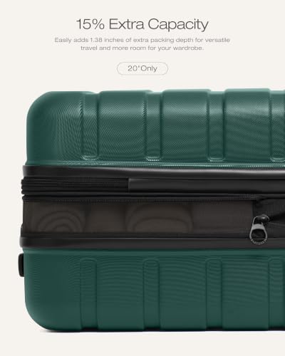 Image of Coolife Luggage Set, Lightweight Durable Hardshell, 3 piece, Reed Green | Upgraded Polycarbonate Shell Suitcase,360 Spinner Double Wheels,Expandable(20''only),Tsa Lock,Aluminum Handle,Nested Design