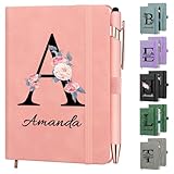FIDWALL Notizbuch personalisiert mit Namen und Stift–Personalisiertes Leder Notizbuch,Buch zum Selber Gestalten a ...