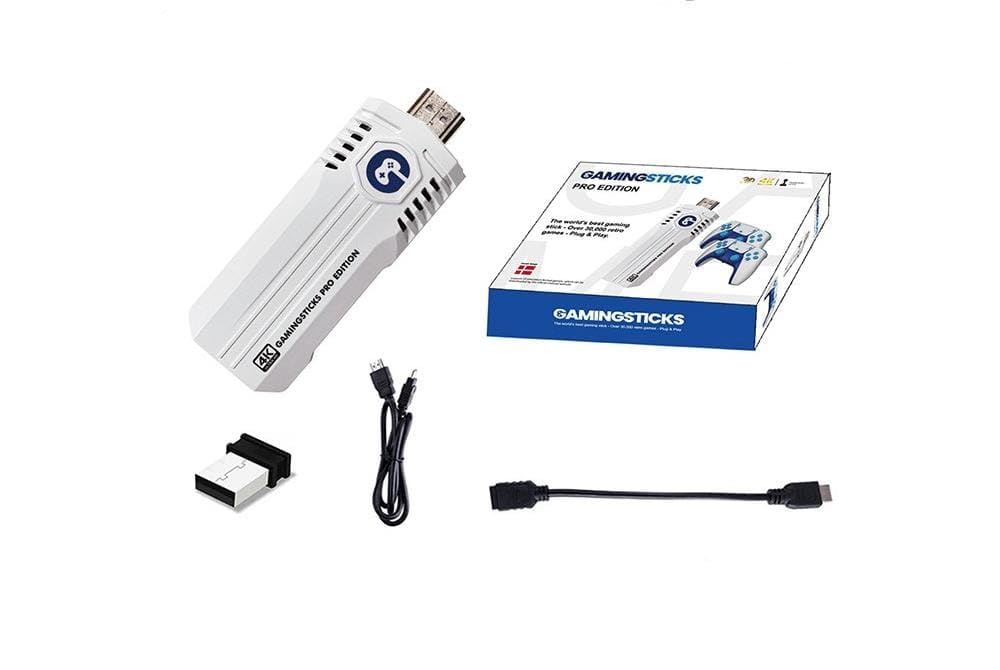GamingSticks Pro Edition | 4K Plug & Play Game Stick with 2 Wireless Controllers | 38000+ Retro Games | HDMI Output | Supports 35+ Emulators | Dual Joystick | For TV/Monitor 1
