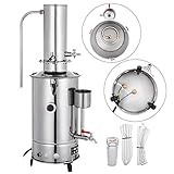 VEVOR Pure Filtro Purificador de Agua 5L por Hora de Lab Destilador Eléctrico Purificador de Agua Destilador Laboratorio DIY Destilador de Ciencia Acero Inoxidable 304 Purificador de Destilación