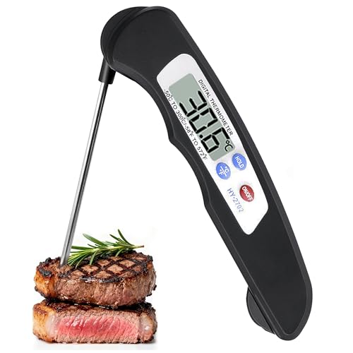 Thermomètre de cuisine numérique à Sonde Pliable, thermomètre cuisson rapide pour viande, barbecue, pâtisserie, boissons, plage -50°C à 300°C, écran...