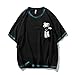 Byrotson T-Shirts en Coton pour Hommes Sleeve Sleeve Dershirts Loose Col de Base Col T-Shirts Respirant Cool Cool Casual Graffiti Tops avec poupée drôle,Noir,XL