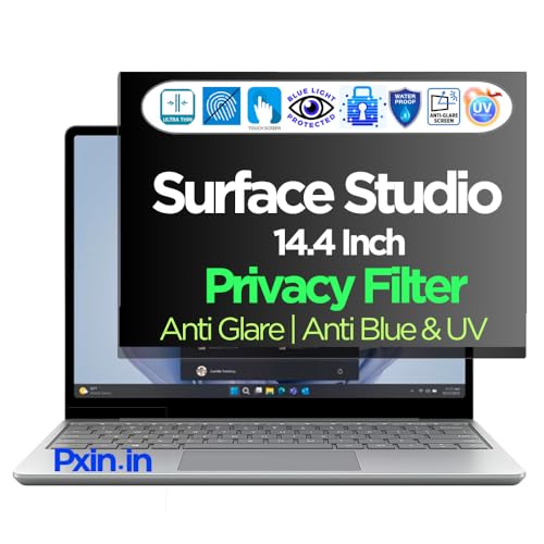 Image of Pxin Surface Studio 1 /2-14.4 Inch Laptop Privacy Screen | Digital EyeCare Filter | 99% UV (A /B /C) Block | Anti Glare | Side View Blocker | Adv. Laptop Privacy Protector