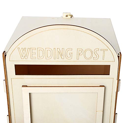 Baugger - Decoração de madeira caixa de correio de coração duplo forma de coração romântico com uma