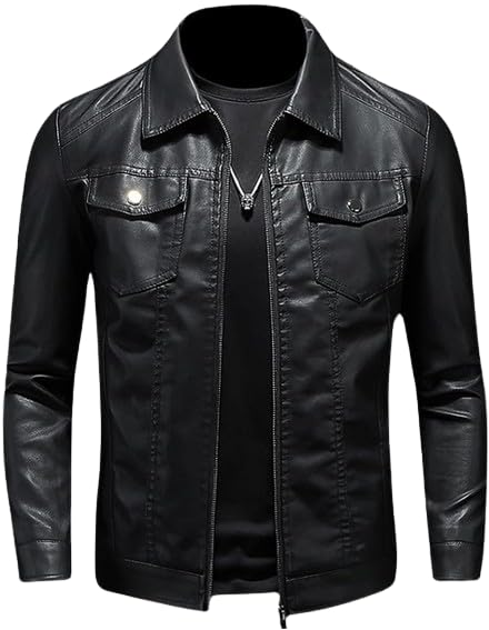 Leather Jacket For Men Collar Black Expensive Look