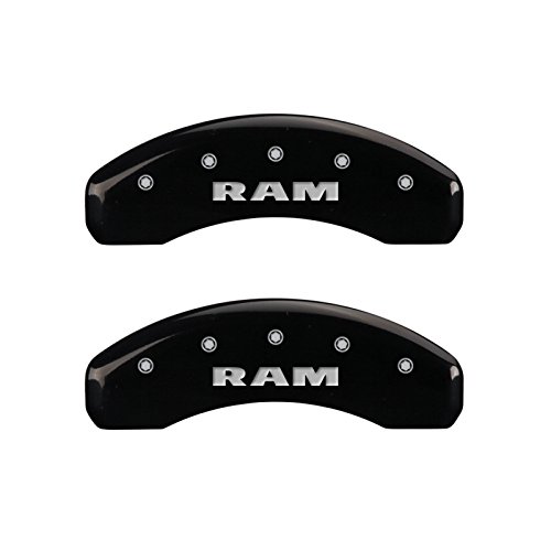 Image of MGP Brake Caliper Covers for 2011-2018 RAM 1500, 2013-23 1500 Eco Diesel | 2019-24 1500 Classic, Requires 18 inch+ Wheels, Black Powder-Coated Aluminum, 4 PCS Front and Rear, Classic