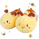 Animal Slippers for Women & Men - Fluffy Plush Indoor/Outdoor House Shoes, Bee Warm Winter Slippers with Memory Foam, Non-Slip Sole