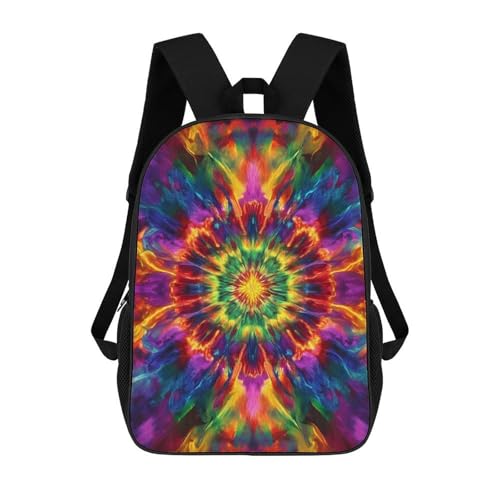 Psychedelics Tie-dye 17 Inch Backpack Classic Travel Daypack with Adjustable Shoulder Straps for Men Women