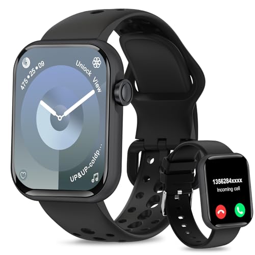 Fitonme Smartwatch voor dames en heren, 1,83 inch HD smartwatch met bluetooth-oproep, hartslag- en slaapmonitor, IP67 waterdicht, 24+ sportmodi, fitnesstracker, smartwatch iOS Android, zwart