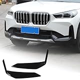 Hudiriy Car Front Bumper Decorative Sticker Decal Exterior Accessories Compatible with BMW X1 U11 2023 2024 Anti-Scratch Protective Cover for Front Side Bumper (ABS,Piano Black)