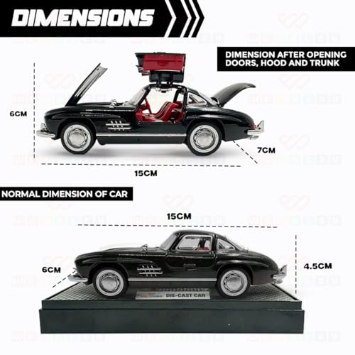 Image of Wembley Kids Die-Cast Metal Vintage Car| Premium Pull-Back Toy with Openable Doors| Engaging Lights & Sound| Battery Operated Rechargeable Car Toy| Ideal Gift Option for Boys Age 5+ (Black)