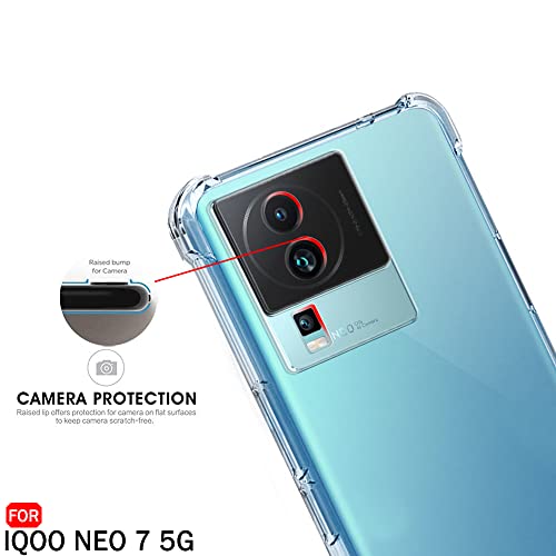 Image of TheGiftKart Crystal Clear Back Cover Case for iQOO Neo 7 / Neo 7 Pro 5G | Shockproof Soft TPU Case | Cushioned Edges for Ultimate Protection Back Cover Case for iQOO Neo 7 /7 Pro (TPU, Transparent)