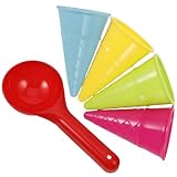 TOYANDONA 5pcs Beach Toys Plastic Ice Cream Cones Scoop Kids Seaside Play Sand Toys for Children Toddlers (Random Color)