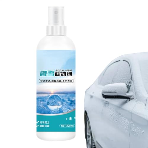 Descongelante para parabrisas de coche, removedor de hielo de 200 ml, spray eficaz, agente de descongelación rápida y descongelante para parabrisas de coche