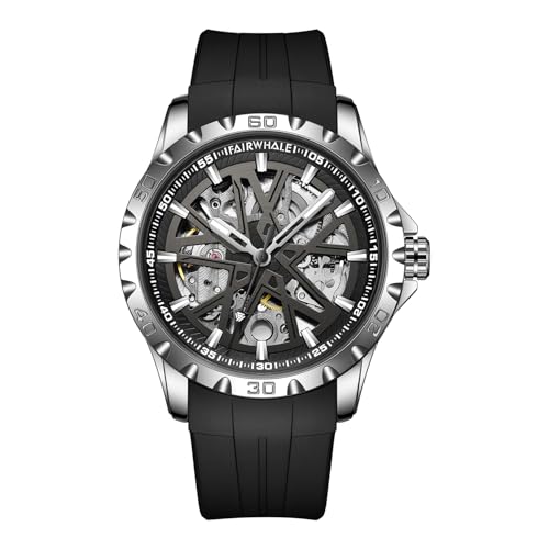 Image of WeCool Fairwhale Automatic Mechanical Watch for Men Luxury Skeleton Analog Men's Watch 50M Waterproof Luminous Unique Cool Wrist Watchs | Best Gift for Males