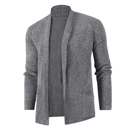Men's Retro Shawl Collar Solid Dress Cardigan Knit Sweater Long Sleeved Slim Fit Travel Sweatercoat2