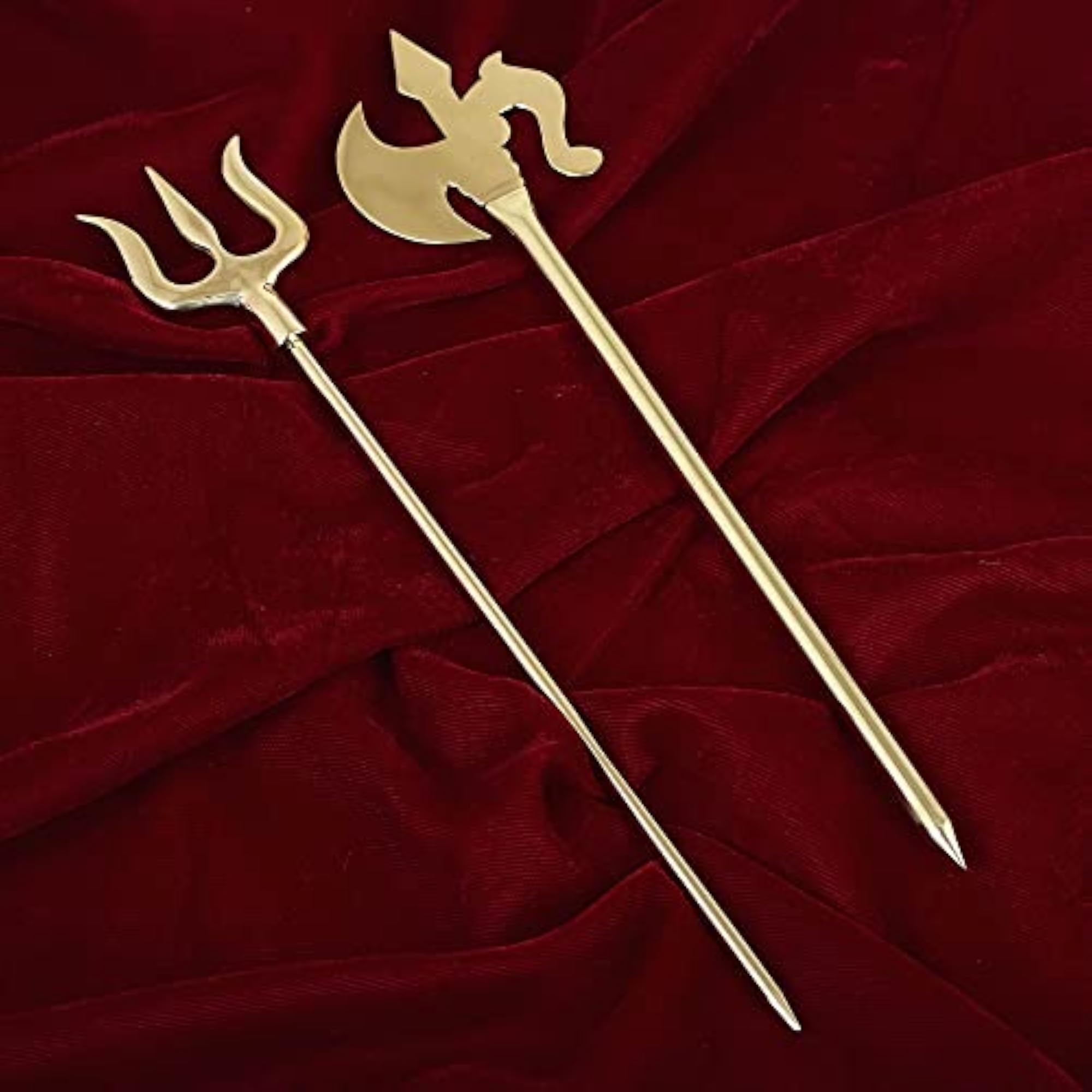 Brass Goldplated Decorative Miniature Shiv Trishul