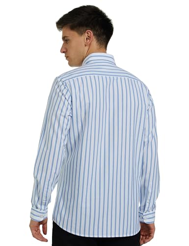Image of Van Heusen Men Cotton Modern Fit Casual Oxford Stripes Shirts| Effortless Ironing | Superior Fit