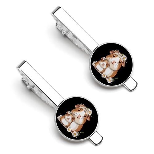 Guinea Pigs Mom 1 Pair Tie Clips Necktie Bar Pinch Clip for Wedding Business