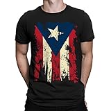 SpiritForged Apparel Vintage Distressed Puerto Rico Men's T-Shirt, Black Medium