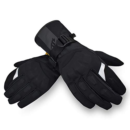 MADBIKE Motorfiets Waterdichte Handschoenen Touchscreen Volledige Vinger voor Mannen Winter Motor Powersports Handschoenen (Zwart, M)