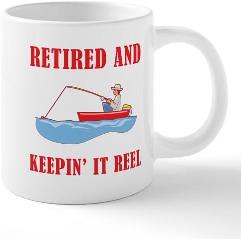 CafePress Funny Fishing Retirement Mugs 20 oz Ceramic Coffee Mega Mug