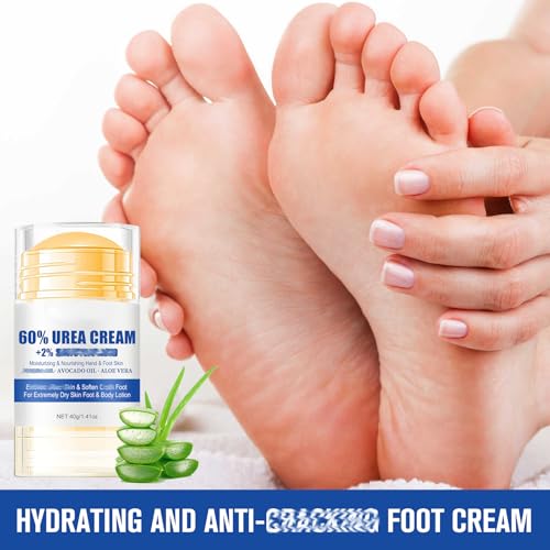 3PCS 60% Urea Hydrating and Anti-Cracking Foot Cream, Maximum Strength Urea Cream for Feet, Foot Lotion Stick for Heels, Dry Hands & Rough Knees, Smoothing Skin Women and Men - Image 3