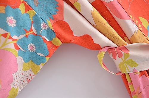 Beach Style Rayon Cotton Long Robe Holiday Resort Wear Beach Cover Up Bohemian Kimono4